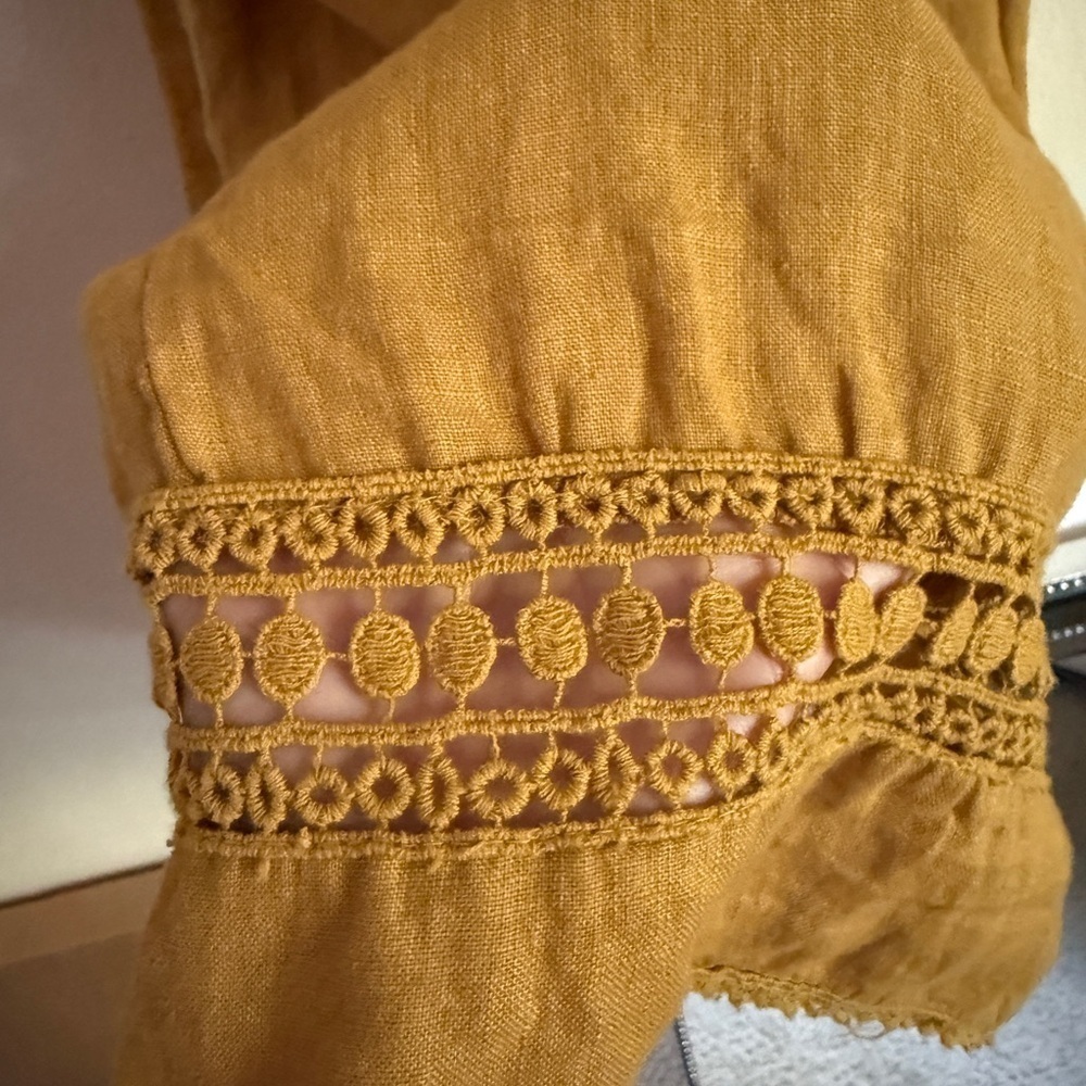 Mustard Yellow Italian Linen Summer Dress – Purolino - Picture 3 of 5